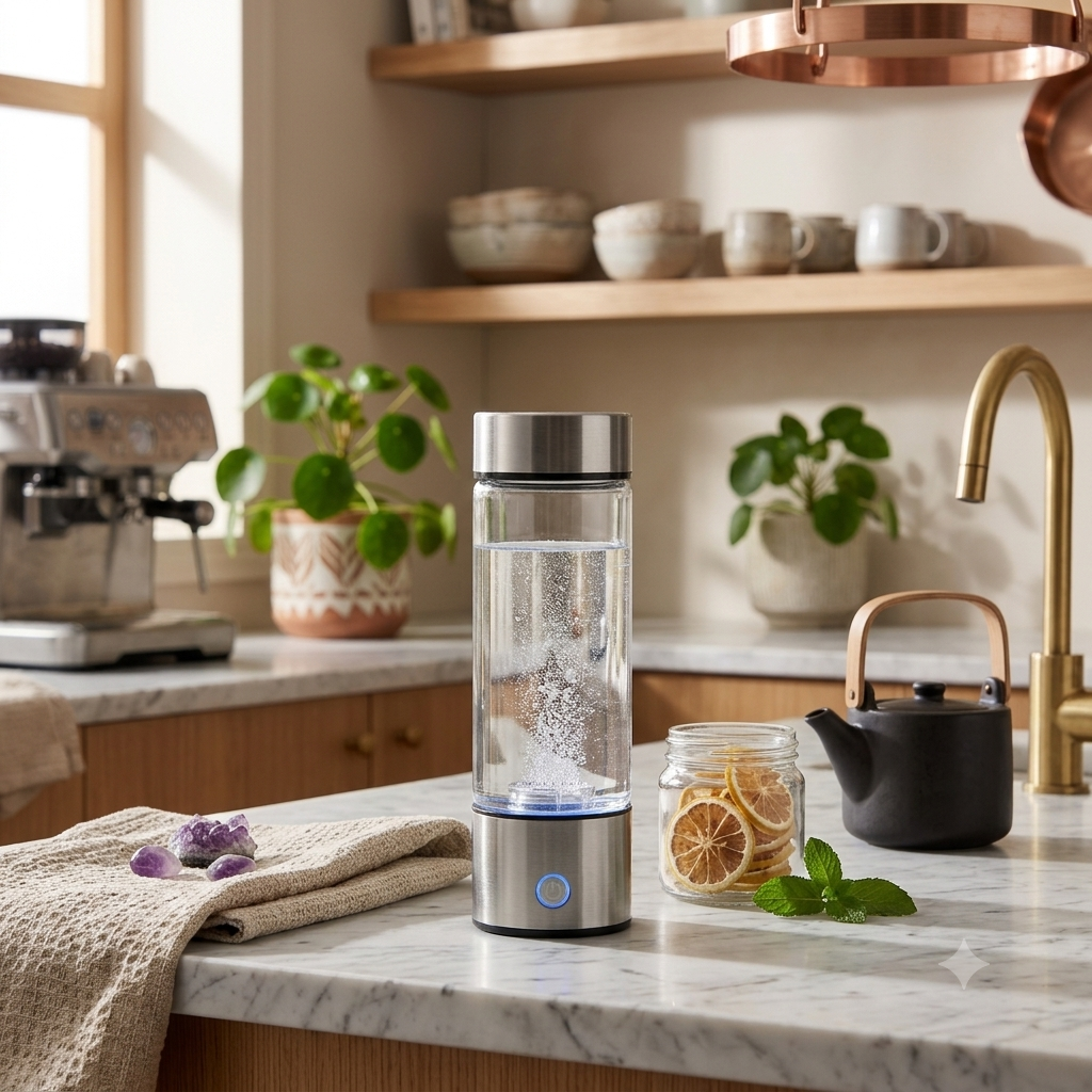 HydrogenLab LumiGlass - Botella Generadora de Agua de Hidrógeno