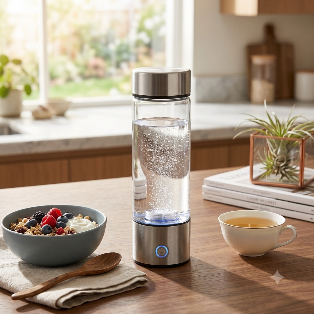HydrogenLab LumiGlass - Botella Generadora de Agua de Hidrógeno