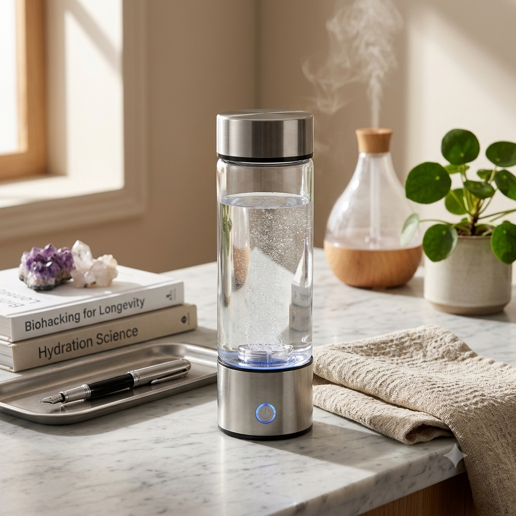 HydrogenLab LumiGlass - Botella Generadora de Agua de Hidrógeno